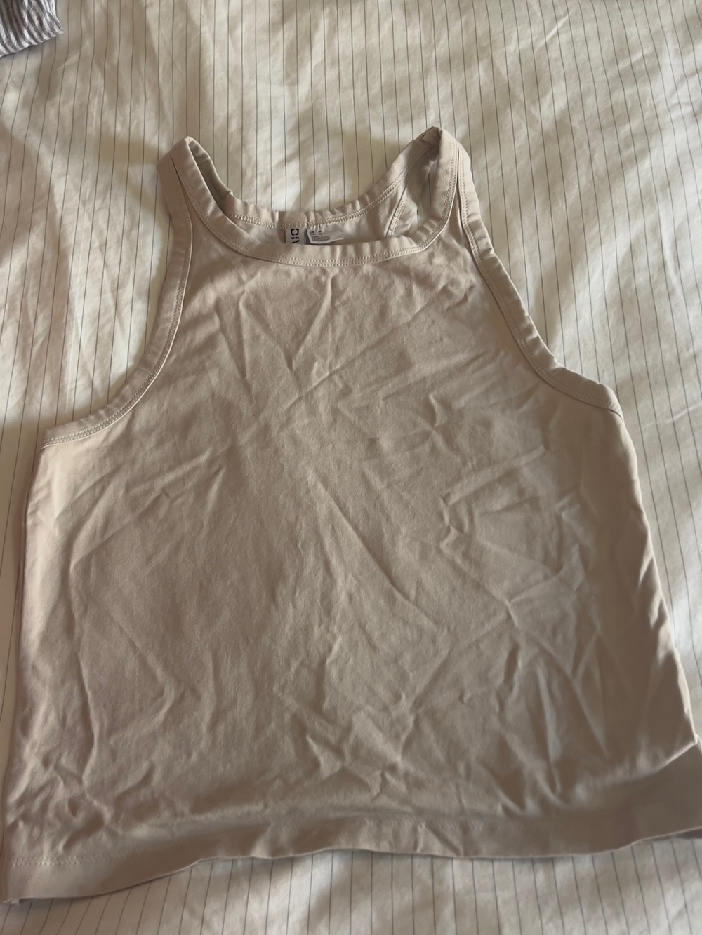 H&M Soft High-Neck Tank Top - Light Beige